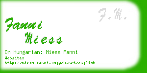 fanni miess business card